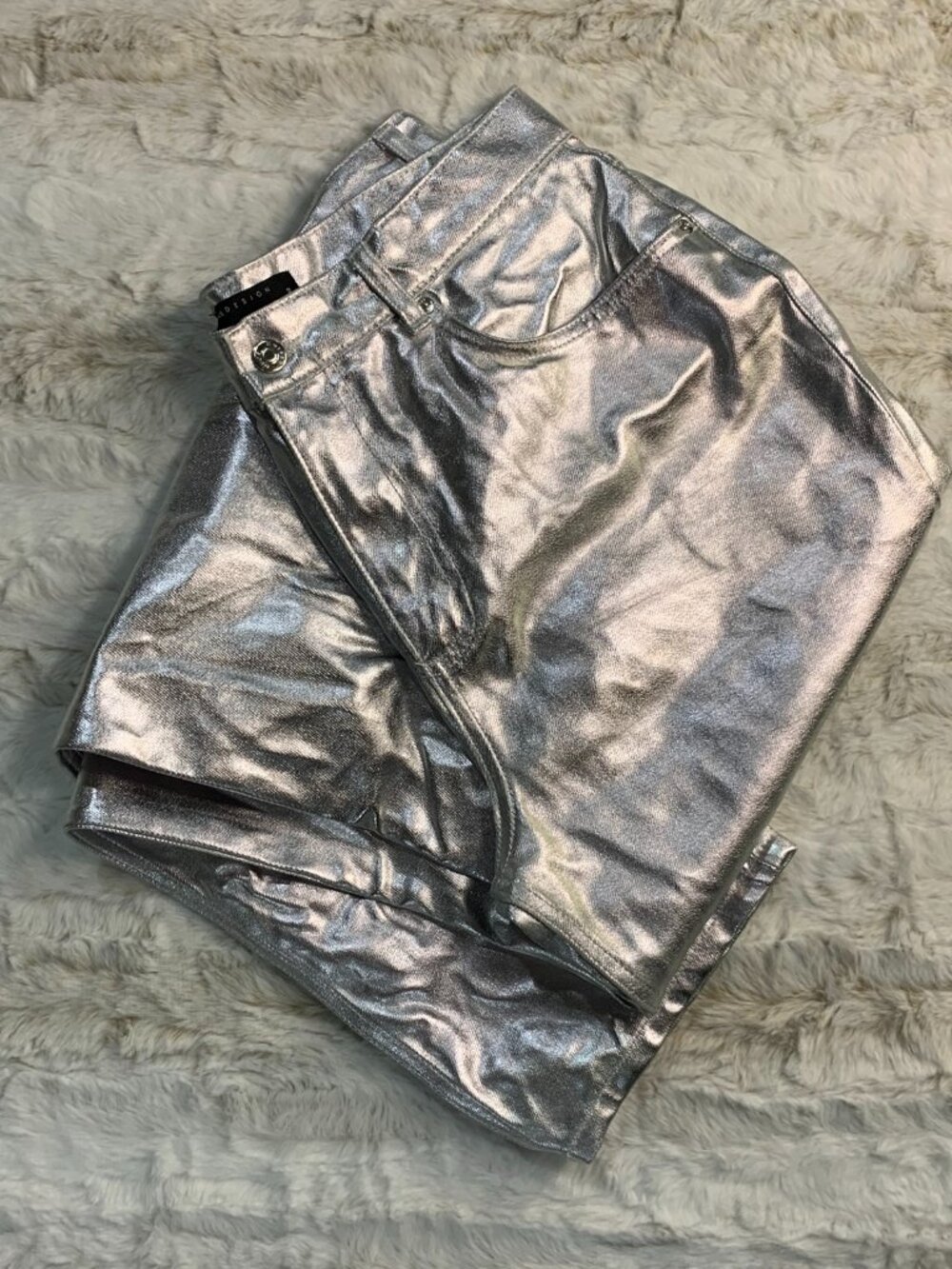 ASOS Design, Straight leg Style jeans in silver foil, Men's 30/32